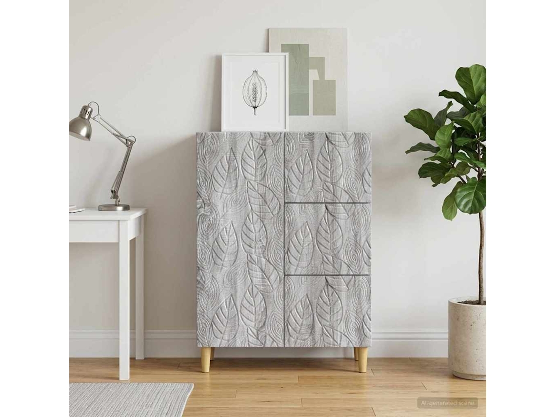 Vidaxl Buffet Sonoma Cinzento 66 X 34,5 X 90 Cm Derivados De Madeira