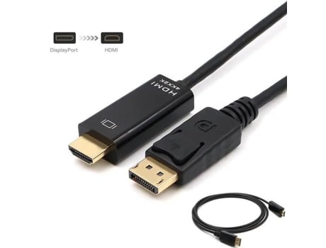 Cabo Displayport Para Hdmi - Zamus - 4k 30hz - 1,8 M - Preto - Adaptador Macho