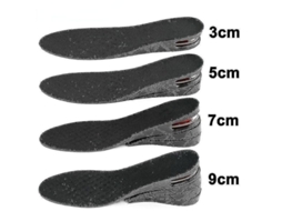Insole Invisível Aumento de Altura 3 a 9 Cm Ajustável Suporte Confortável
