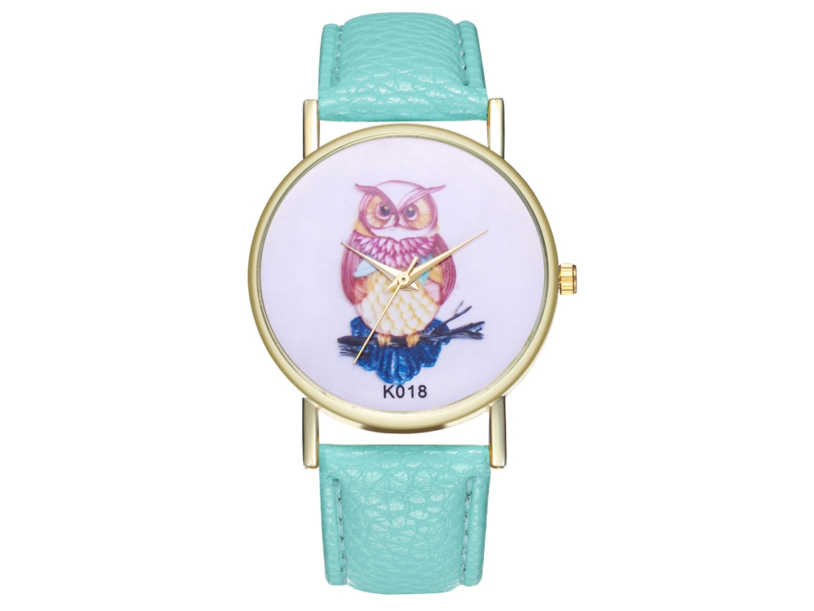 Reloj De Pulsera De Aleación Dial Redondo Analógico De Cuarzo Para Parejas Color Verde Claro