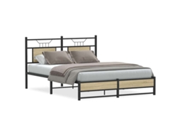 Vidaxl Estrutura Cama S/ Colchão Derivados De Madeira Carvalho Sonoma