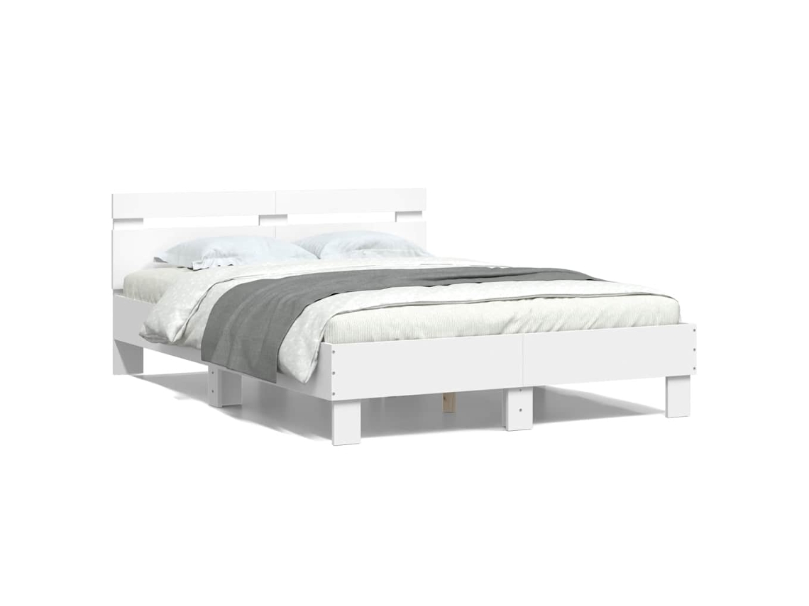 Bed Frame, Bed Frames Vidaxl Branco Madeira Processada (120 X 190 Cm)