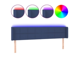Led Headboard, Led Headboards Vidaxl Azul Tecido (203 X 16 X 78/88 Cm)