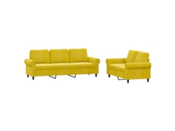 Sofa Set, Sofa Sets Vidaxl Amarelo Veludo (n/a)