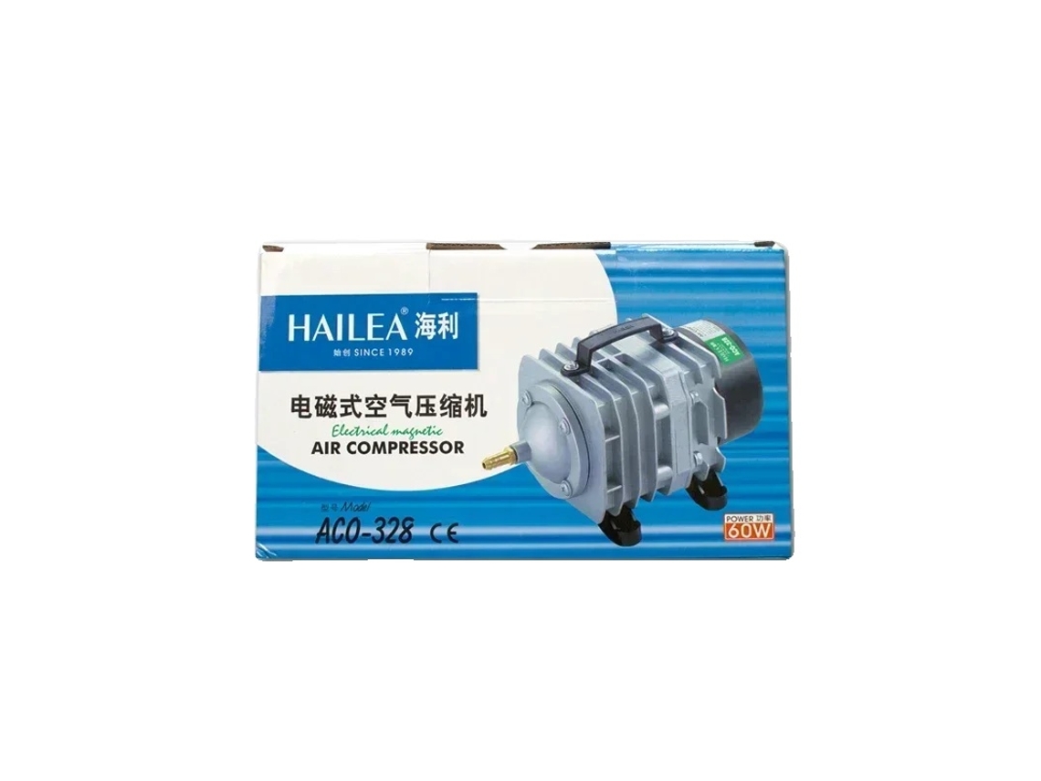 Compressor De Ar Hailea, Projetado Para Peixes, 328 60w, Adaptador Eu 220v 50hz Oem