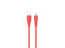 Cabo de Dados de Silicone TELLUR Tipo C para Lightning Pd30W 1 M Vermelho