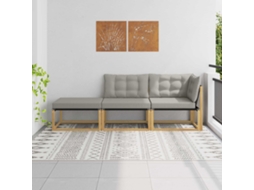 Vidaxl Conjunto De Sofás Para Exterior Branco E Cinzento-claro