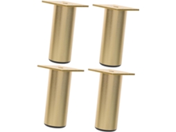 Conjunto De 4 Pés Reposição Ajustáveis Em Liga Alumínio Para Móveis, Mesas, Cadeiras, Sofás E Camas, Ideais Para