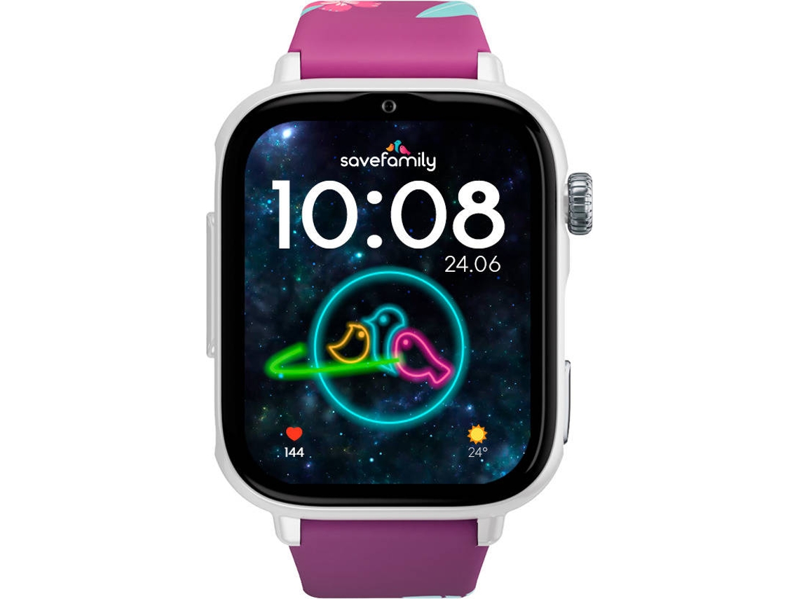 Smartwatch SAVEFAMILY SaveWatch Plus 2 para Crianças (Silicone - Branco/Roxo)
