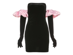 2026 vestido Sexy de Manga Flutuante com Luvas para Mulher, Ajustado Slim Fit Gxe M Rosa