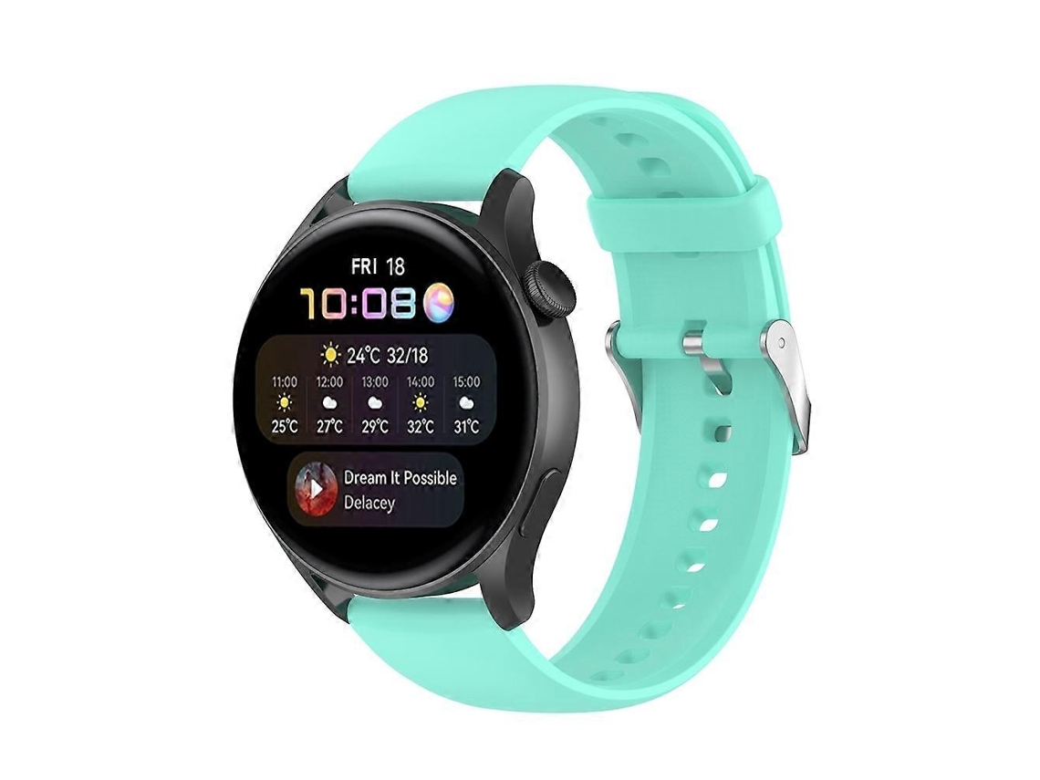 Pulseira De Relógio De Silicone De Cor Sólida Com Fivela Prateada Em Aço Inoxidável