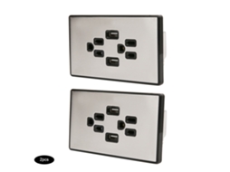 Laxiscreed Painel De Aço Inox Com Tomada Eua 125v 15a E Carregamento Rápido 4200ma
