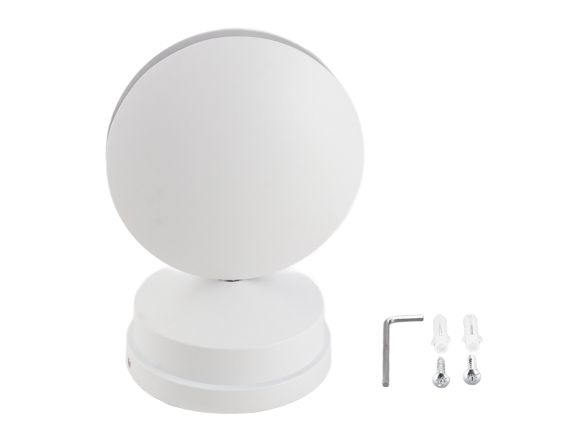 Lâmpada de Parede LED 10W 360° para Corredor, Sala, Alumínio, Luz Branca | S/MARCA