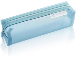 Estojo Transparente Para Lápis, Conjunto De 3 Com Bolso Com Zíper Para Provas E Organização De Materiais De Escritório E Cosméticos(azul, Cinza