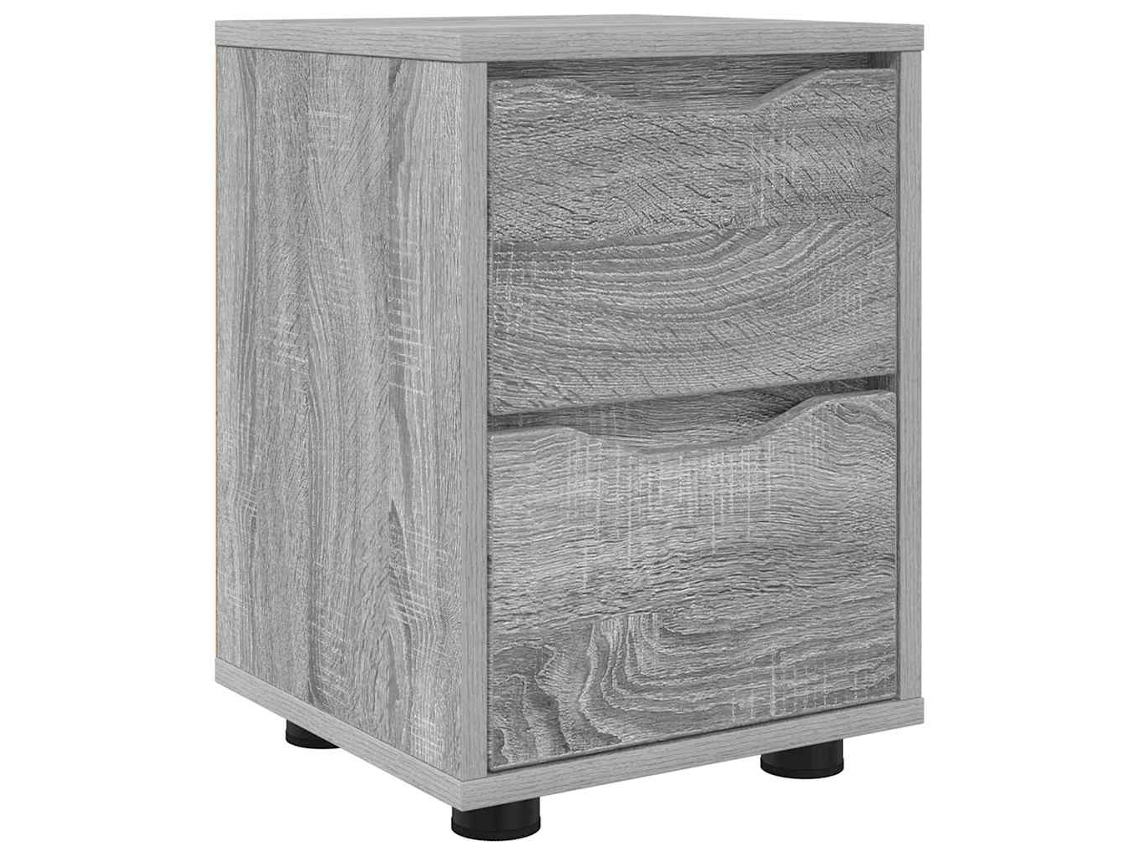 Mesa de Cabeceira com Gaveta Cinza Sonoma 30,5x30x43 cm MAISON EXCLUSIVE