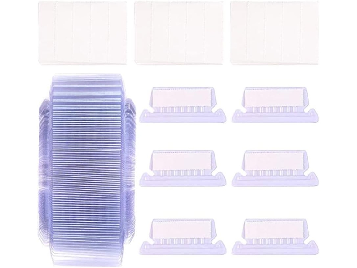 Etiquetas para pastas de arquivo, 50 pastas de arquivo de plástico com abas, inserções reutilizáveis para guarda-roupas, abas