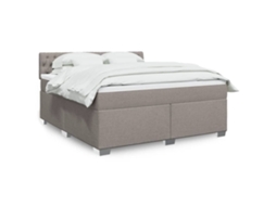 Vidaxl Cama Com Molas/colchão 180x200 Cm Tecido Castanho-acinzentado
