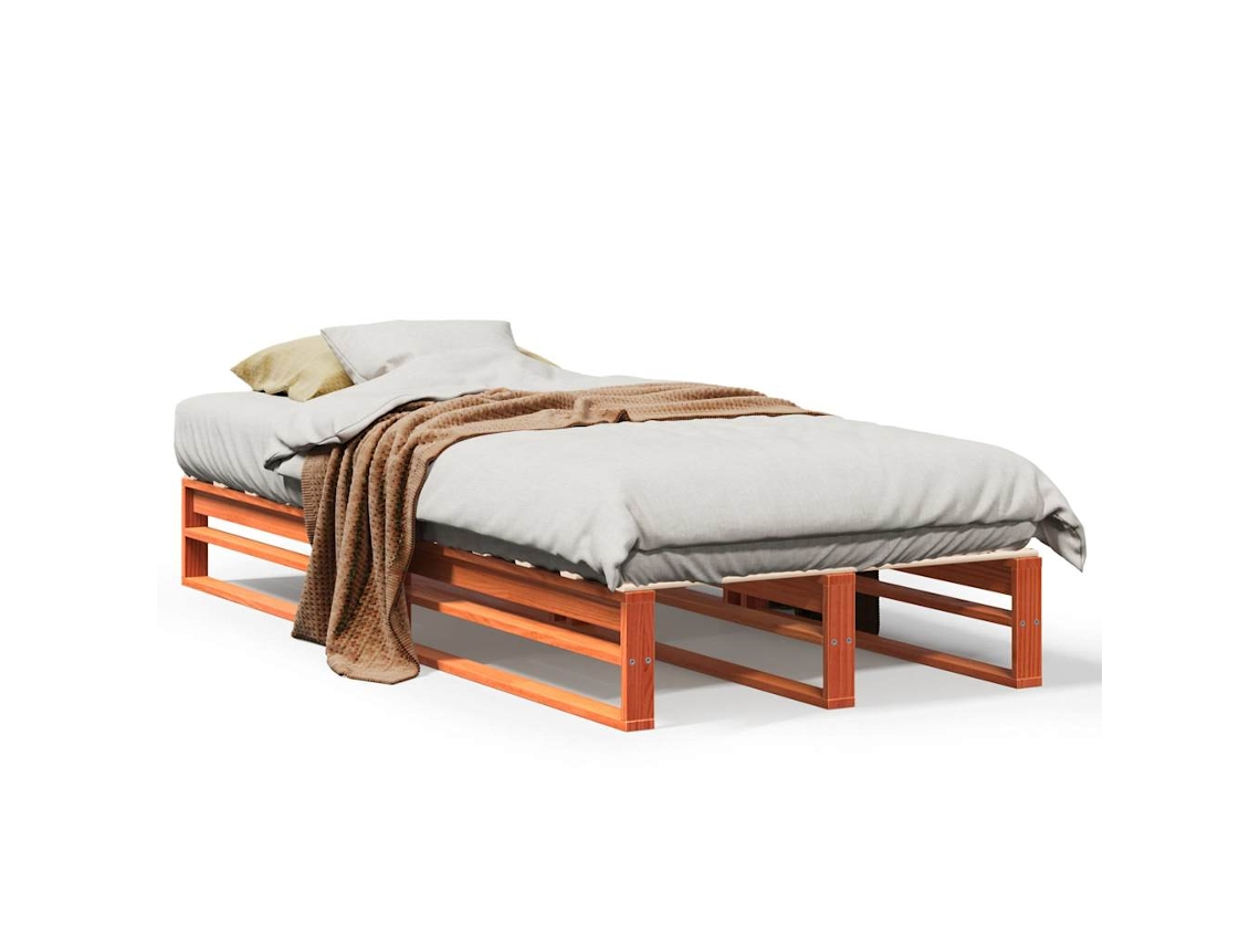 Cama Sem Colchão 100x200 Cm Pinho Maciço Castanho mel MAISON EXCLUSIVE