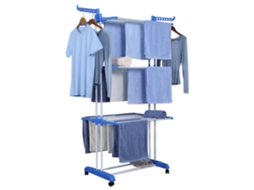 Roupeiro Móvel e Rack de Secagem Azul NORTHIX