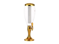 Dispensador De Cerveja Dourado De 3 Litros Com Tubo De Resfriamento Para Bar Em Casa E Festas.