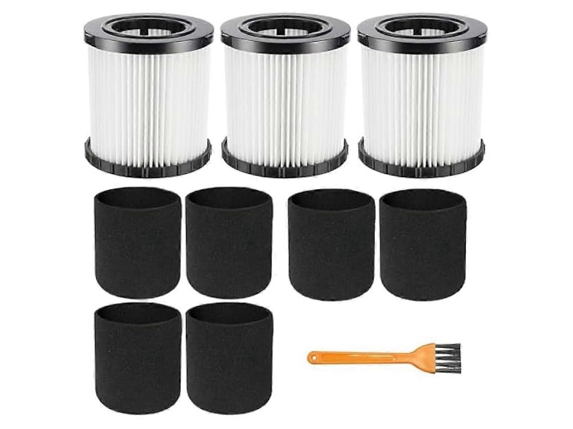 Conjunto De 3 Filtros Hepa Para Aspirador De Pó E Água Dewalt Dcv580h E Dcv581h 20v Max, Com 6 Filtros De Espuma._ozo