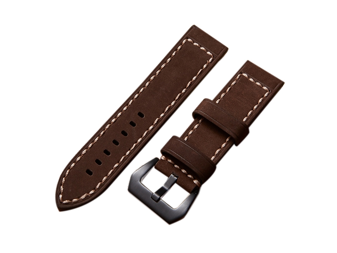 Correa De Reloj De Cuero Auténtico Para Hombre Reemplazo Hebilla Acero 20mm Marrón Oscuro Negro