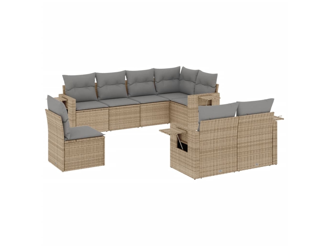 Garden Sofa Set, Garden Sofa Sets Vidaxl Bege Rattan / Vime (n/a)