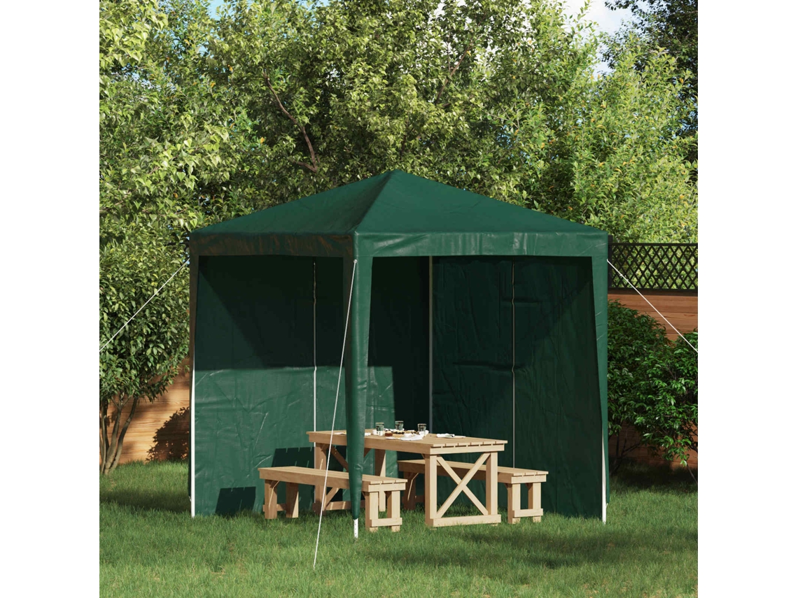 Vidaxl Lateral De Tenda Para Festa 2 Unid. 200 X 195 Cm Verde Pe E Aço