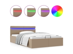 Bed Frame, Bed Frames Vidaxl Marrom Couro Artificial (140 X 200 Cm)