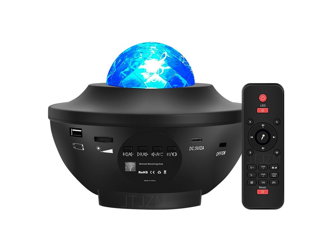 Projetor De Estrelas Com Alto Falante Bluetooth Sua Própria Luz Galáctica Multicolorida Aquaforge