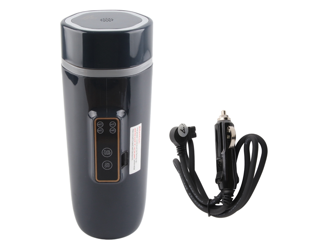 Chaleira Elétrica Portátil Para Carro Laxiscreed Com Controle Digital De Temperatura 12v Preto E Azul Meia-noite