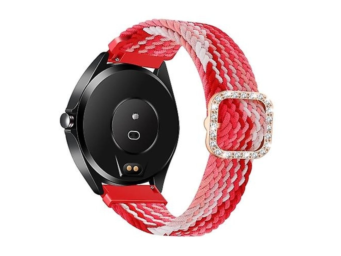 Pulseira De Relógio Lurelia Para Garmin Venu/vivoactive 3 20 Mm Universal Ajustável Trançado Elástico Fivela De Diamante Morango
