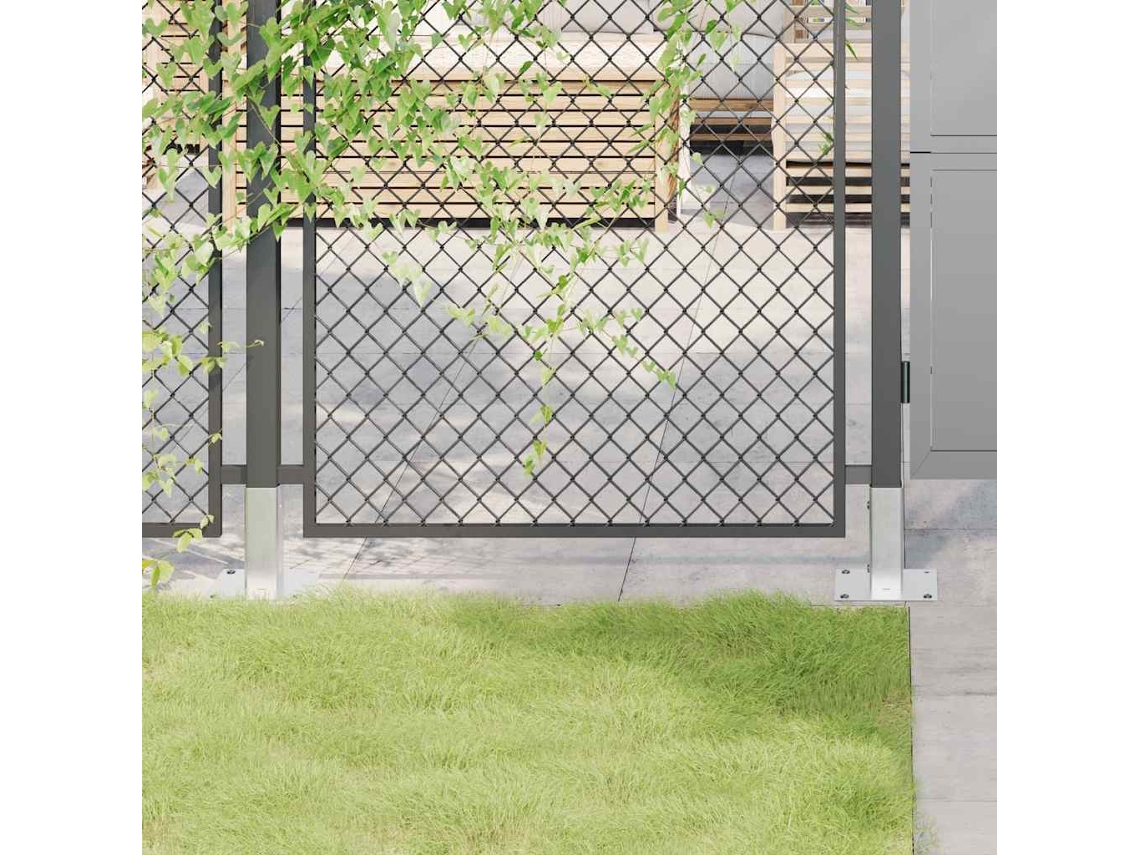 Vidaxl Bases De Poste Quadradas 12 Pcs Prata 46x46 Mm Aço Galvanizado