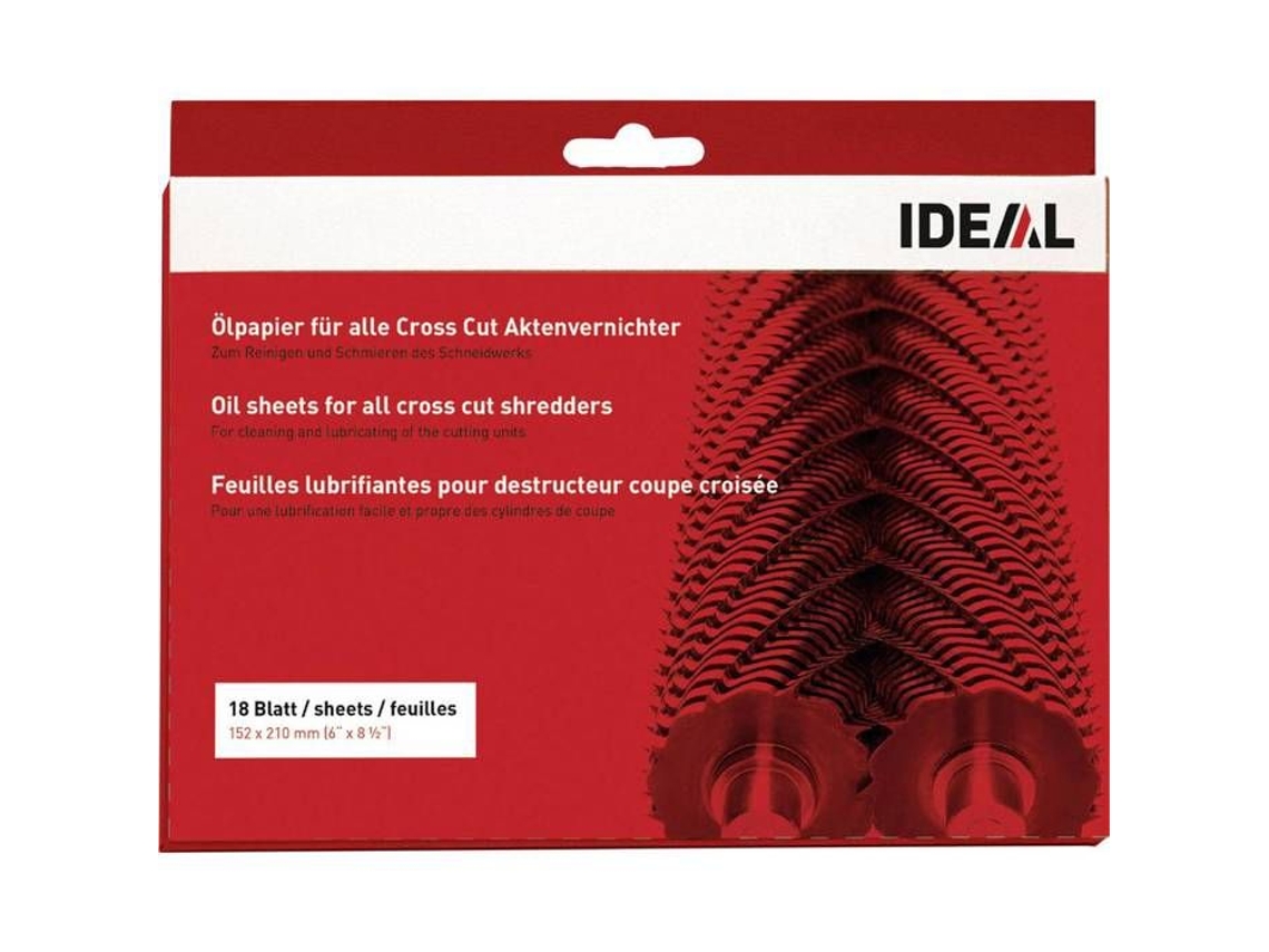 9000631 Folhas Lubrificantes Para Destruidor De Documentos 18 Folha Ideal Office (s)