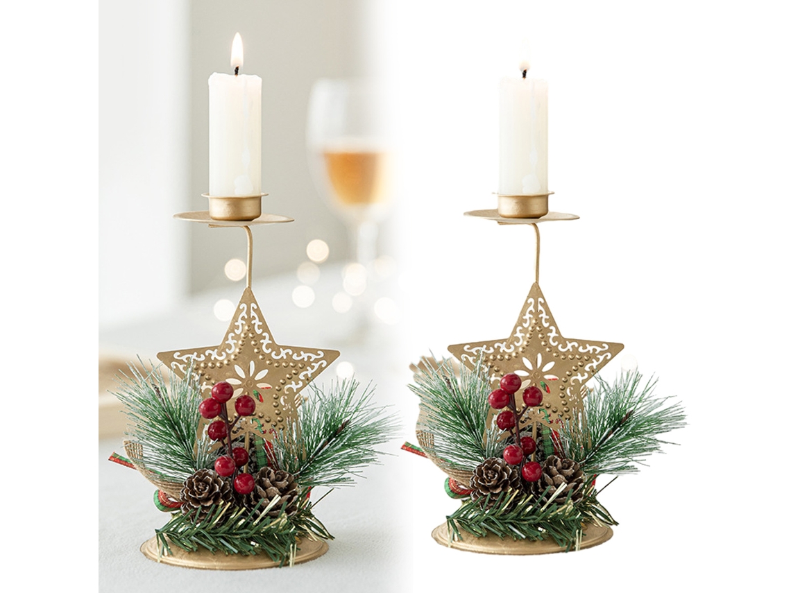 Suporte Central de Natal para Velas Porta Velas de Cone NEVEANCE