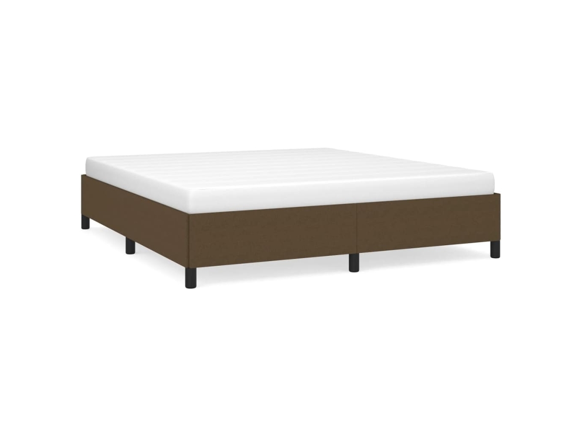 Estrutura De Cama Vidaxl Marrom Tecido (203x163x35 Cm )