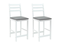 Maison Exclusive - Cadeiras De Jantar 2 Unid. Madeira De Borracha Sólida Branco
