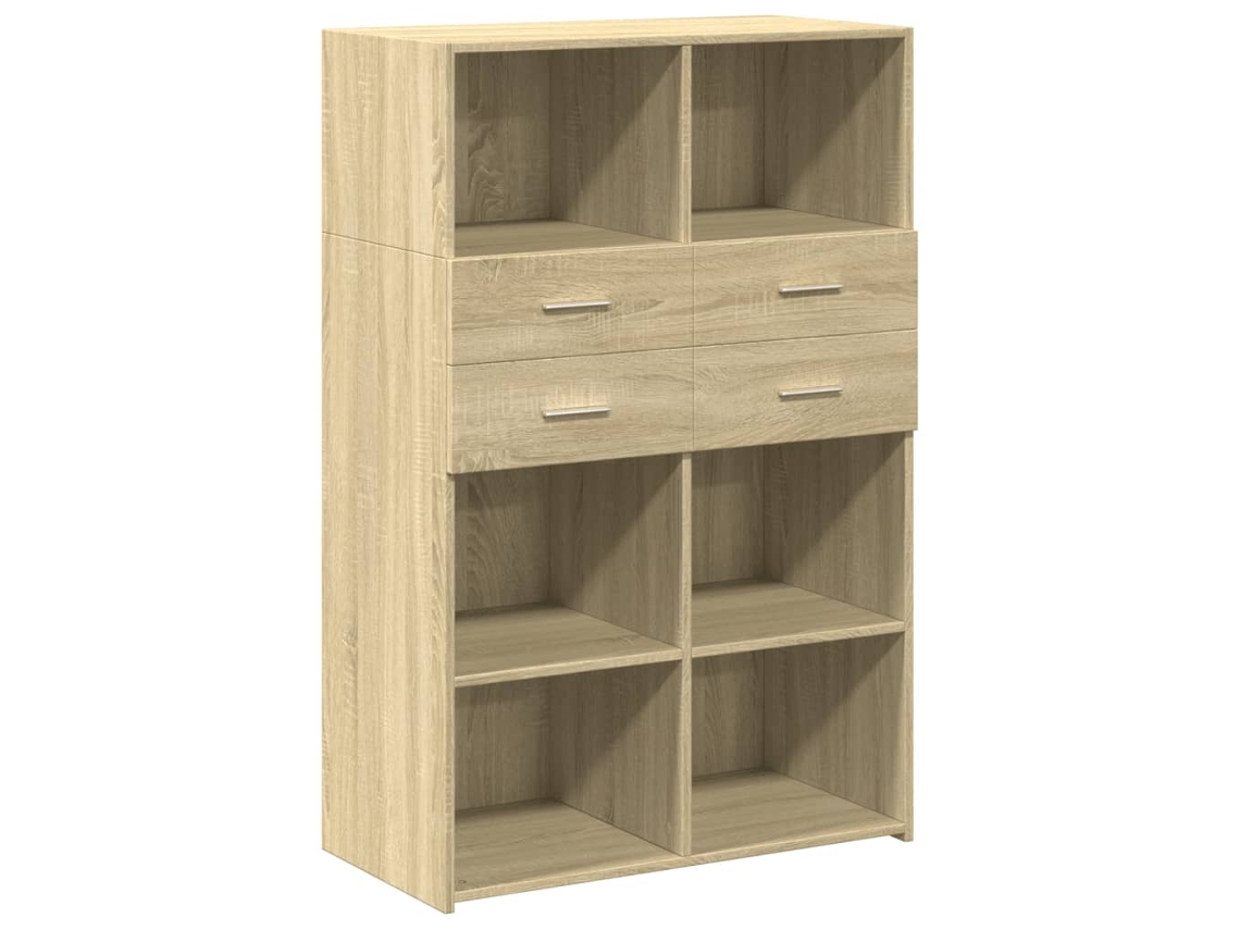Highboard, Highboards Vidaxl Marrom Madeira Processada (80 X 42.5 X 124 Cm)