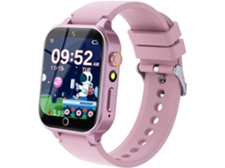 Smartwatch Infantil Rosa Tela Hd Toque Câmera 39 Jogos Música Alarme Vídeo Contador Passos para 4 a 12 Anos ZYBLSSBB