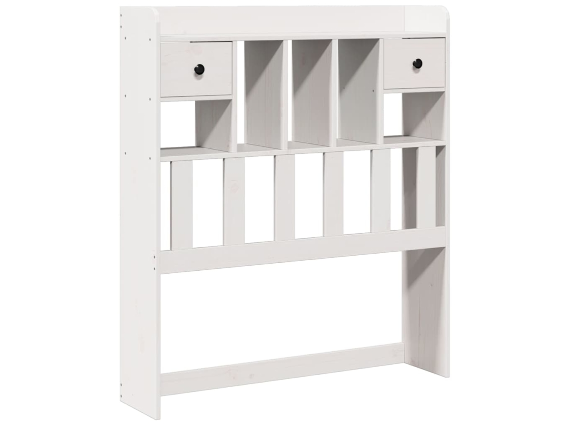 Cabeceira com Arrumação 90 cm Madeira de Pinho Maciça Branco MAISON EXCLUSIVE