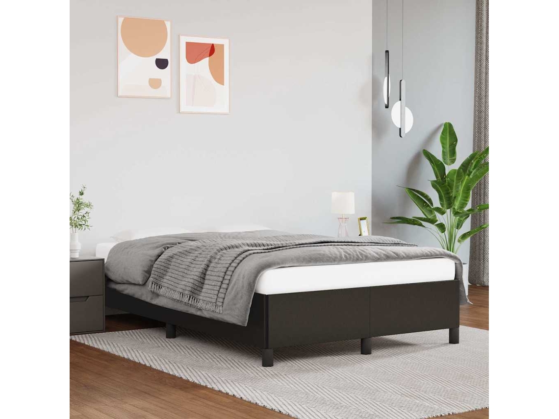 Vidaxl Estrutura De Cama Sem Colchão Sem Castanho Colchão 120x190cm Couro Do Falso