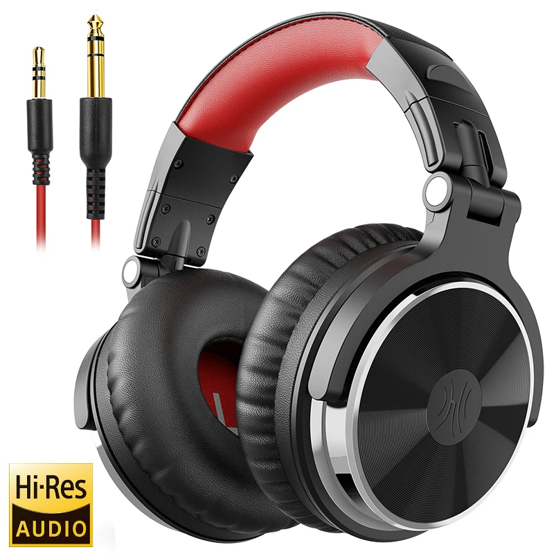 (vermelho) Fones De Ouvido Com Fio, Estilo Circum-aural, Áudio De Alta Resolução, Com Microfone.