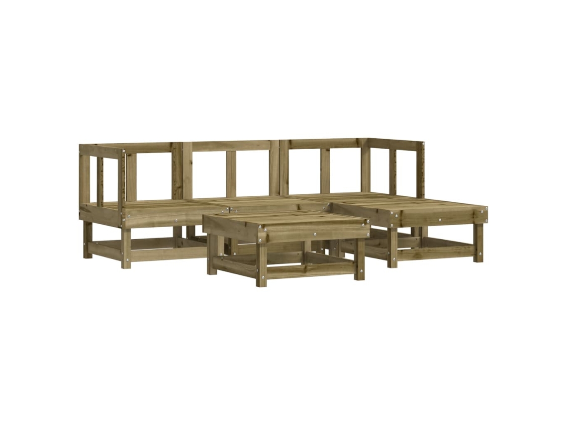 Maison Exclusive - 5 Pcs Conjunto Lounge De Jardim Madeira De Pinho Impregnada
