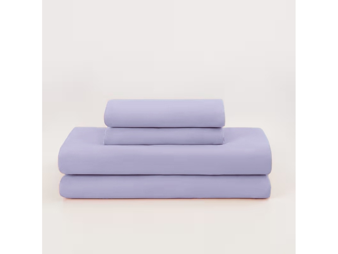 Conjunto Lençóis 4 Peças Lençol De Baixo 160x200*26cm Lençol De Cima 228x259cm 2 Fronhas 75x50cm Poliéster Roxo Hexinyigjly
