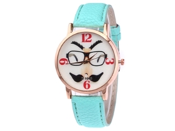 Reloj De Pulsera De Cuarzo Con Correa De Cuero Pu Zhoulianfa Moda Unisex (menta)