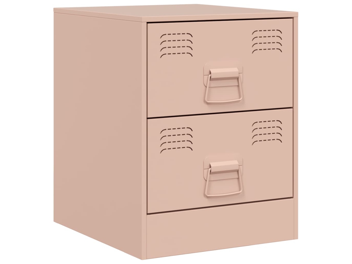 Bedside Cabinet, Bedside Cabinets Vidaxl Cor-de-rosa Aço (n/a)