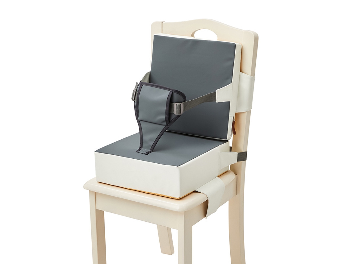 Assento Elevatório Almofada Para Bebê Eifson Pvc Com Encosto E Fixação 3 Pontos - Bege