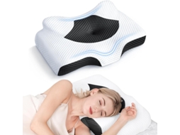 Almofada Cervical Osteo, Almofadas De Espuma Viscoelástica Inodora Com Design Vazado E Capa Refrescante, Almofada Ortopédica Ajustável Para Cama