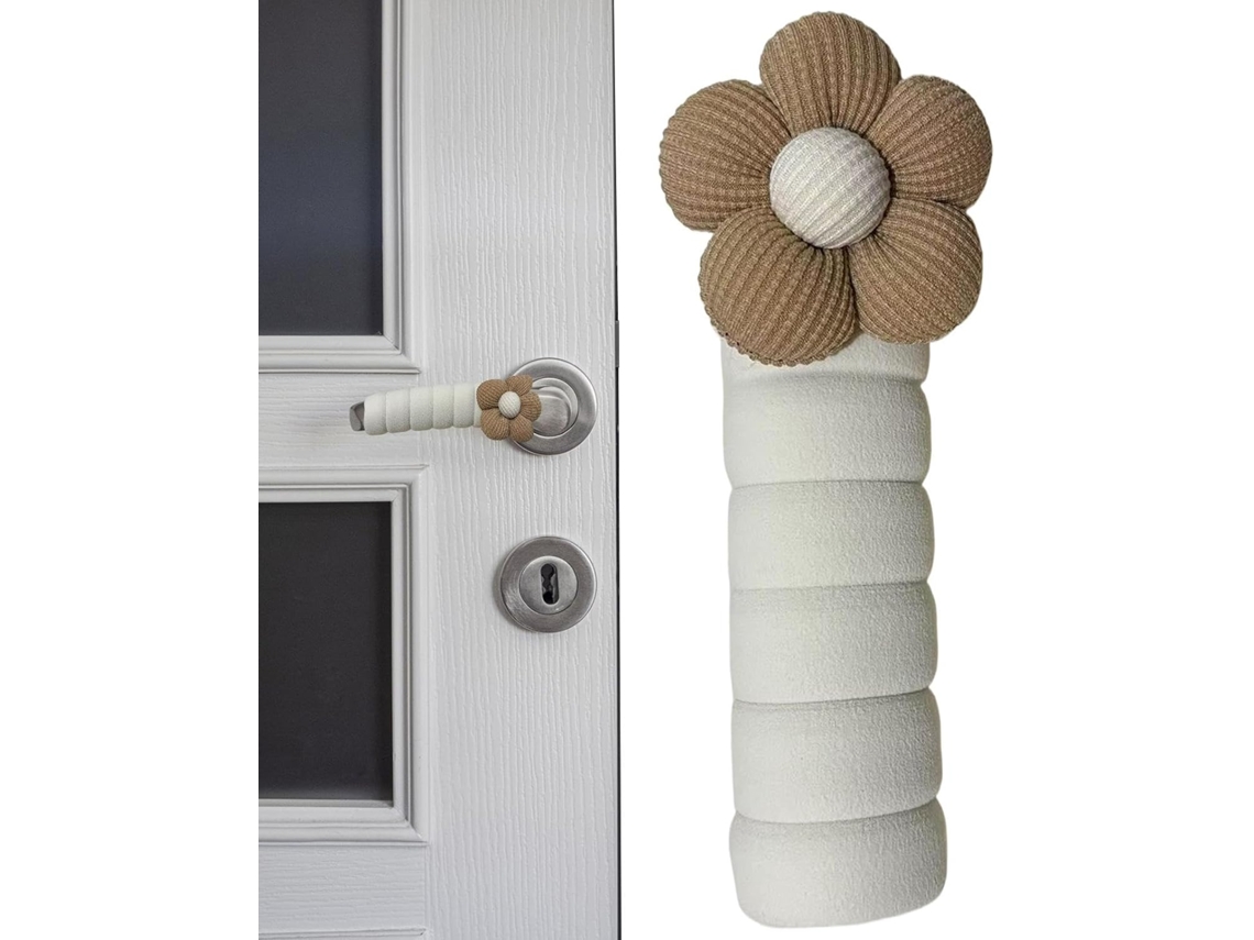 Protetor De Maçaneta Porta Com Estampa Flor Capa Protetora Antiestática Desenho Animado Para Maçanetas, Ideal Para
