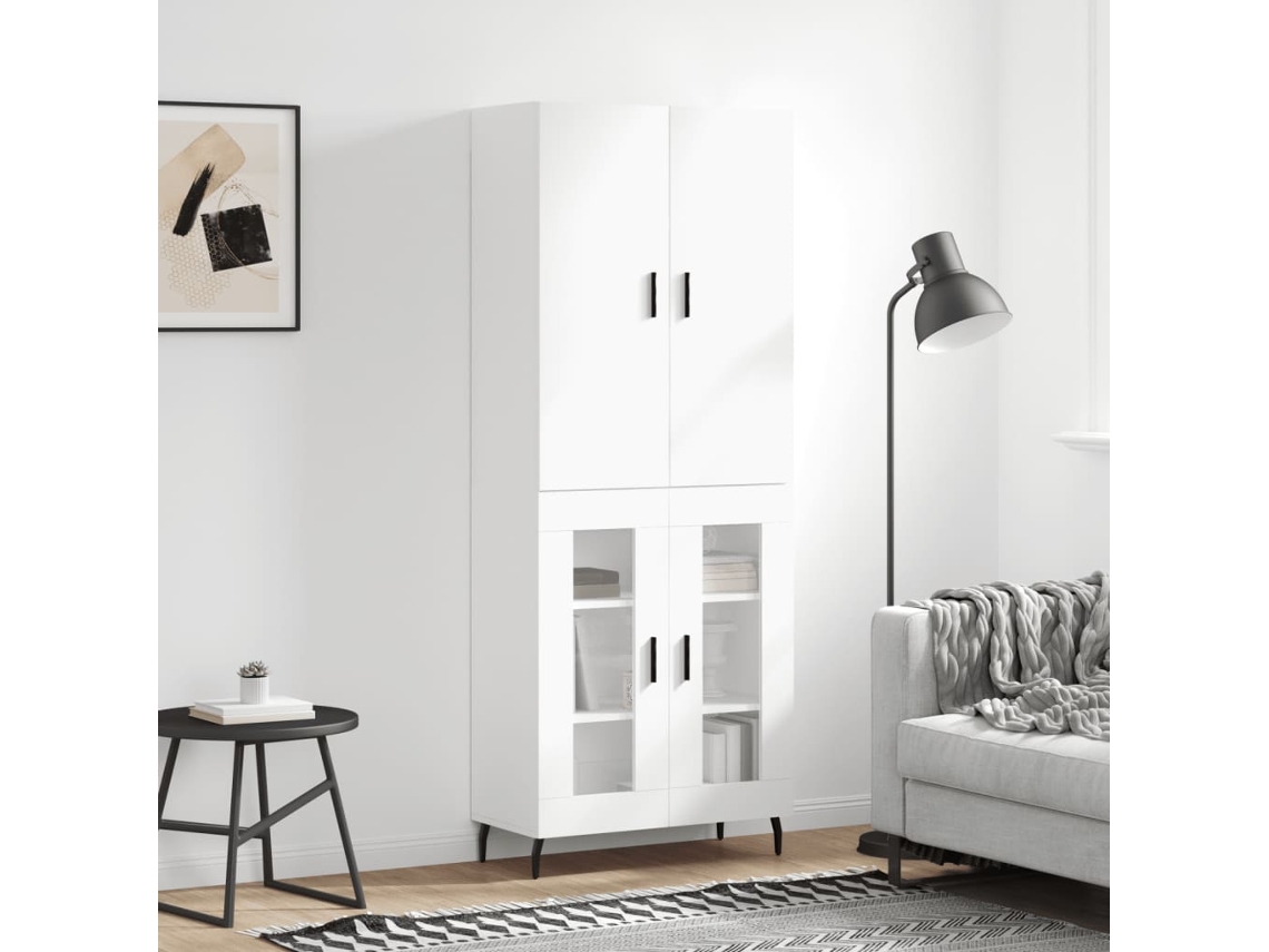 Vidaxl Armário Alto 69,5x34x180 Cm Derivados De Madeira Branco